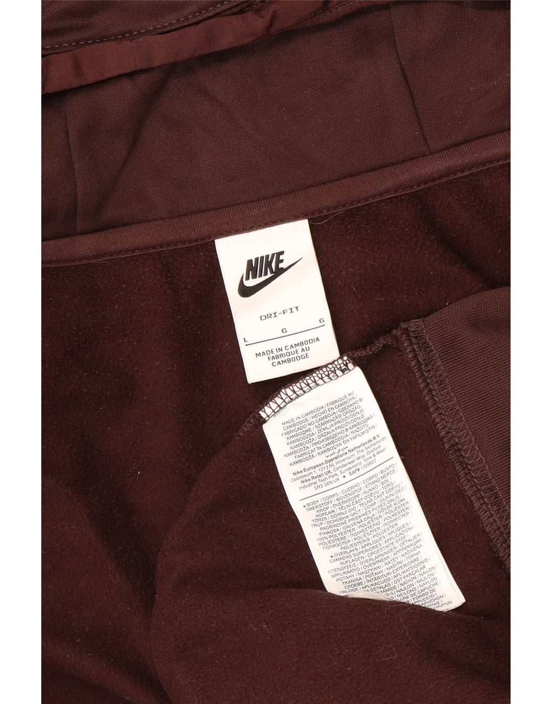 Мужской свитер с капюшоном на молнии NIKE Dri Fit, большой размер, коричневый, полиэстер