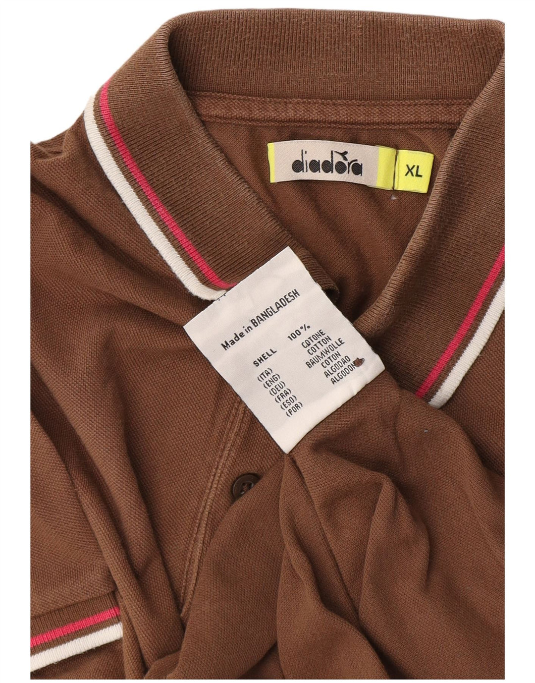 Мужская рубашка-поло Diadora XL, коричневый хлопок