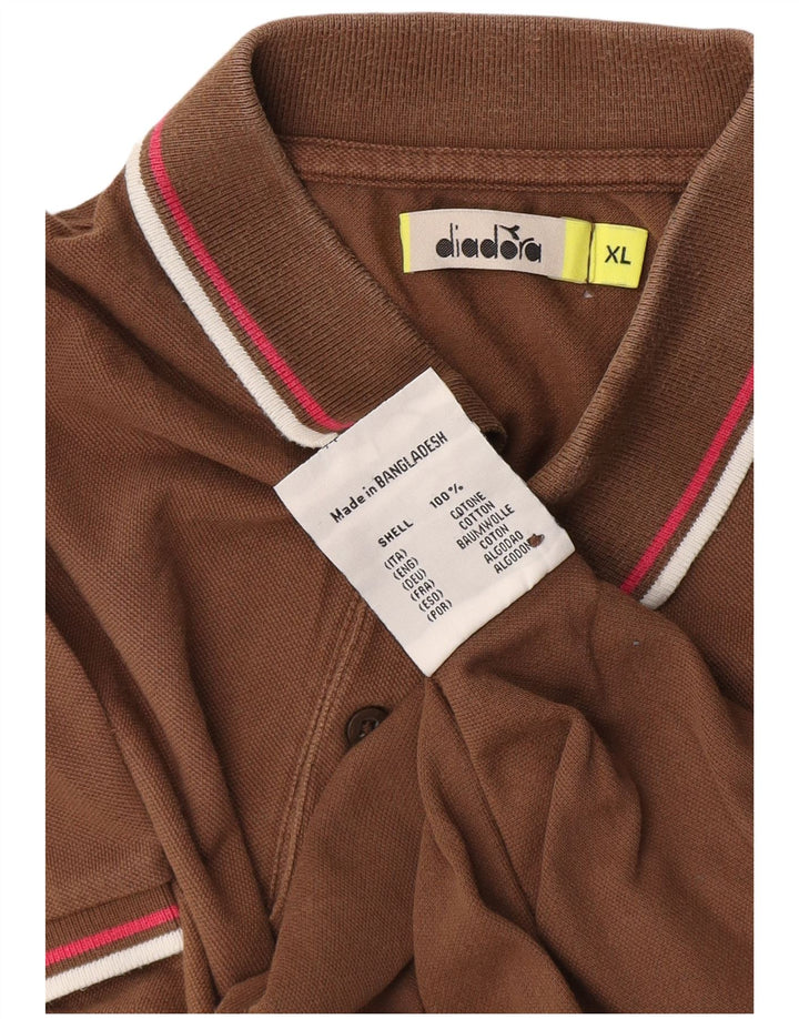 Мужская рубашка-поло Diadora XL, коричневый хлопок
