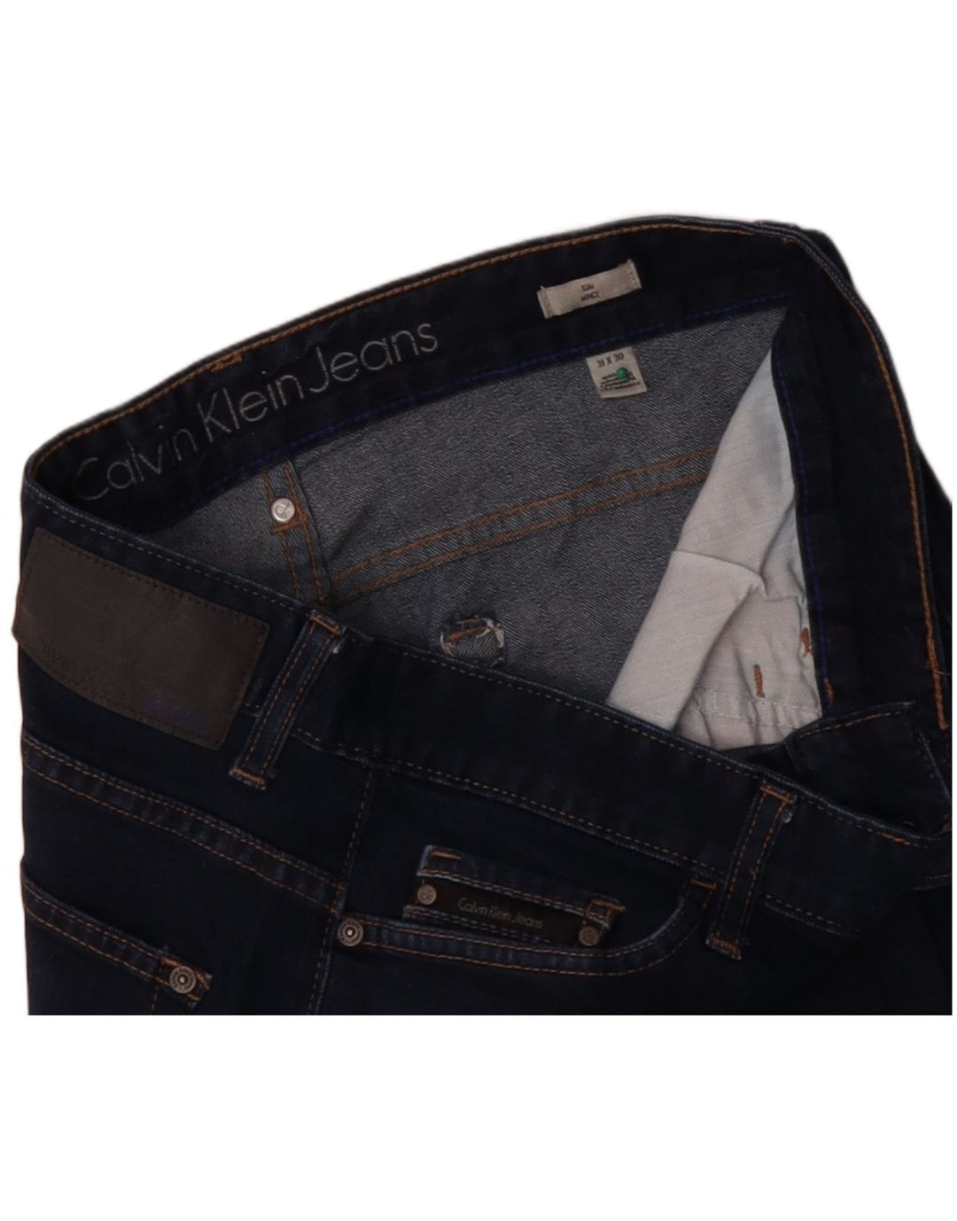 Мужские прямые джинсы CALVIN KLEIN W31 L27 темно-синие, хлопок