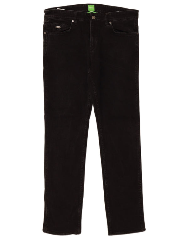 Hugo Boss Mens Straight Jeans W34 L32 Black Cotton
