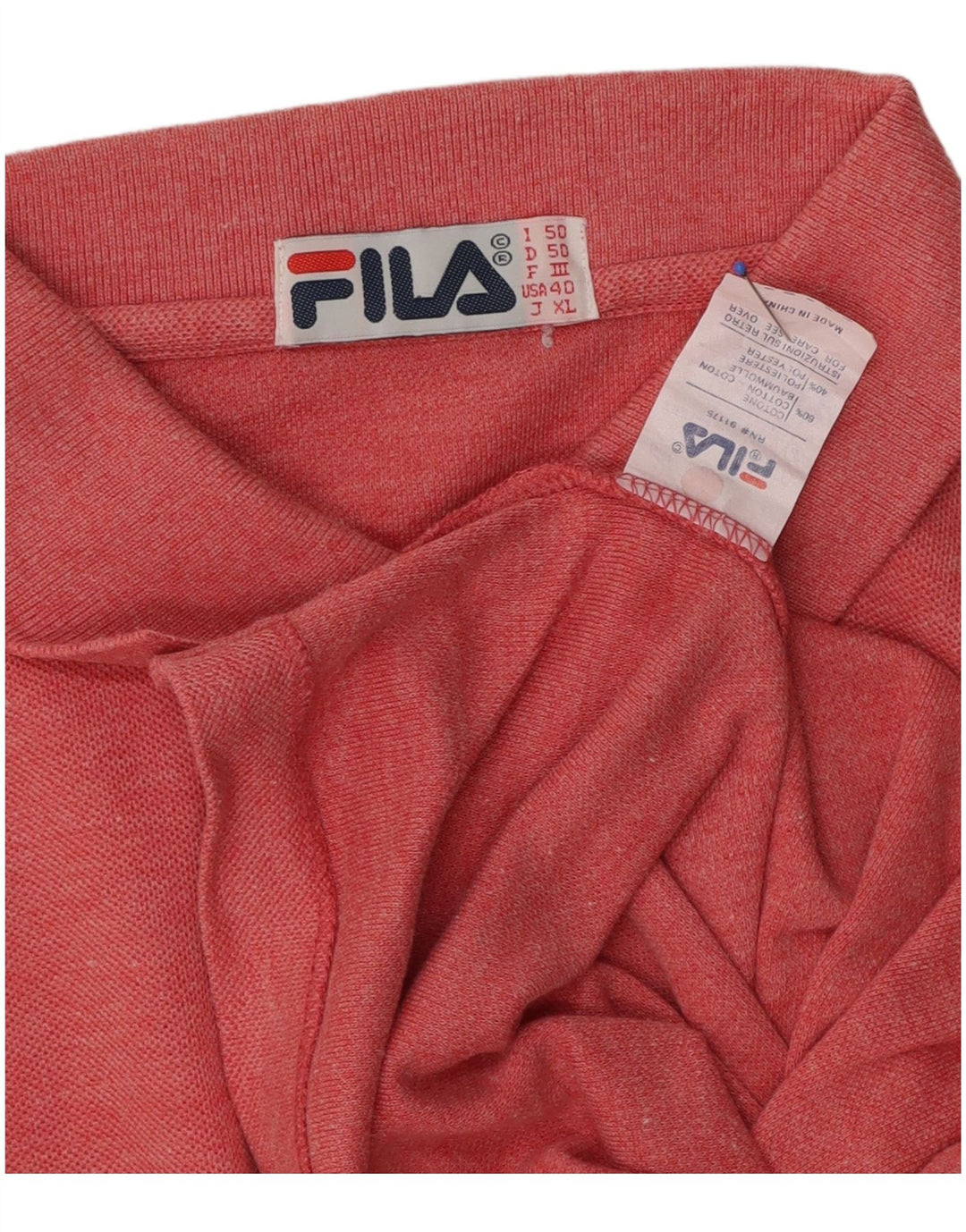 Мужская рубашка-поло Fila IT 50, средний красный хлопок в крапинку