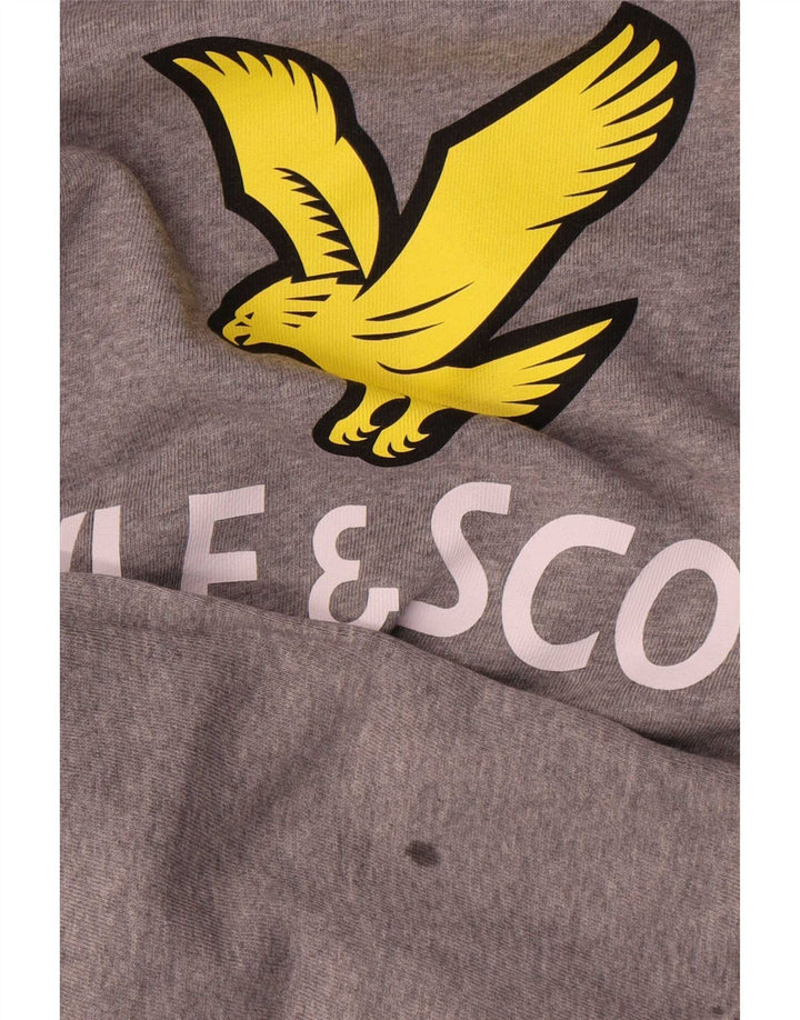 Джемпер с рисунком Lyle & Scott для мальчиков, 12–13 лет, серый в крапинку