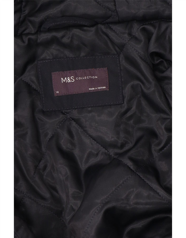 Женская ветровка с капюшоном Marks & Spencer UK 14, средний темно-синий