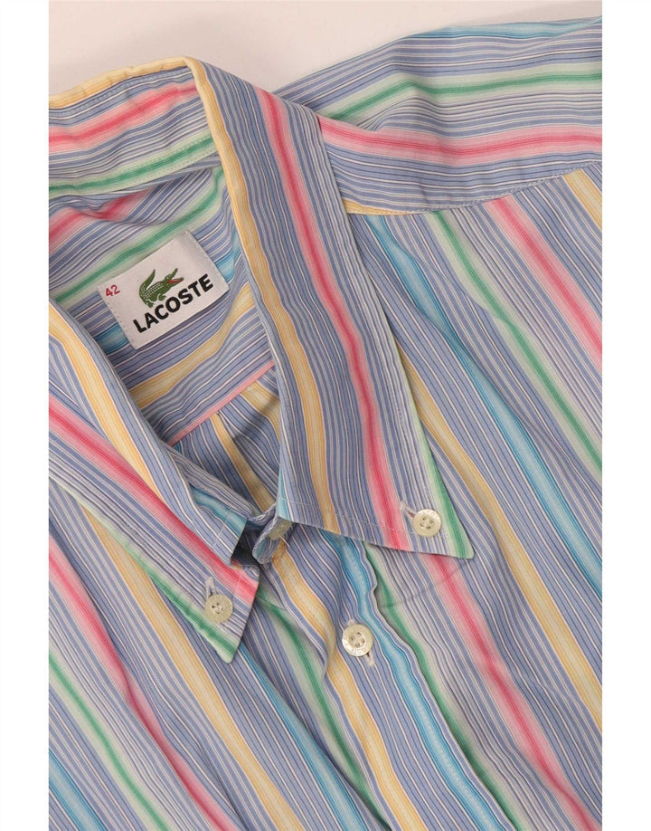 Мужская рубашка с коротким рукавом Lacoste, размер 42, большая разноцветная полоска