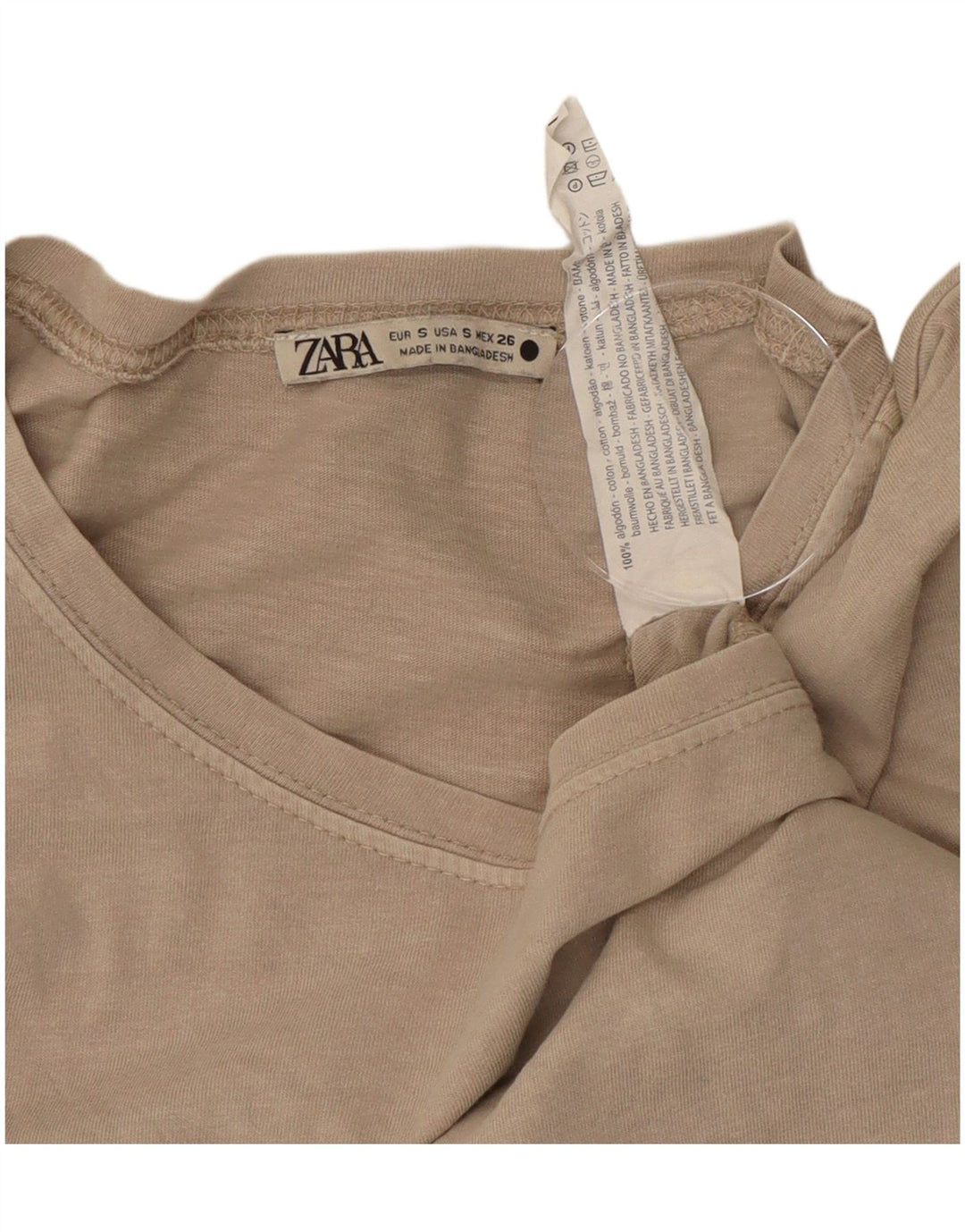 Женская укороченная блузка ZARA UK 10, маленький серый хлопок