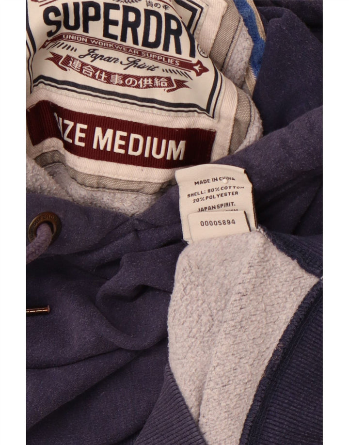 SUPERDRY Мужской джемпер с капюшоном с рисунком, средний темно-синий, хлопок