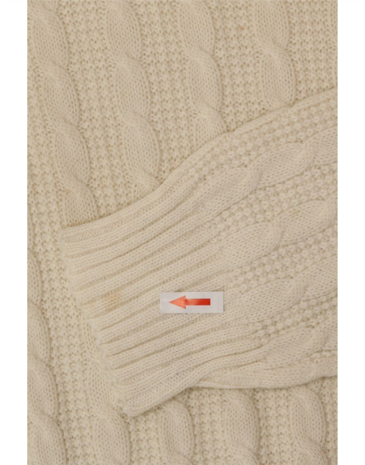 Винтажный мужской джемпер с круглым вырезом, средний, белый цвет