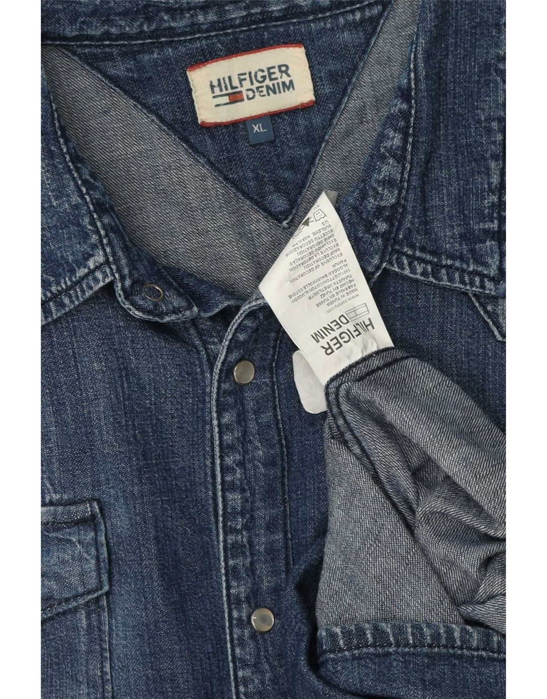 Мужская джинсовая рубашка Tommy Hilfiger XL, синяя, хлопок