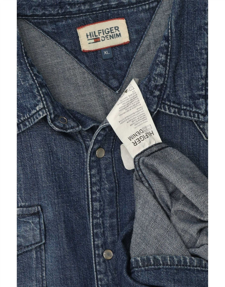 Мужская джинсовая рубашка Tommy Hilfiger XL, синяя, хлопок
