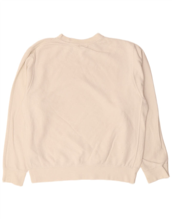 Мужской свитшот NIKE, хлопковый джемпер среднего цвета белого цвета