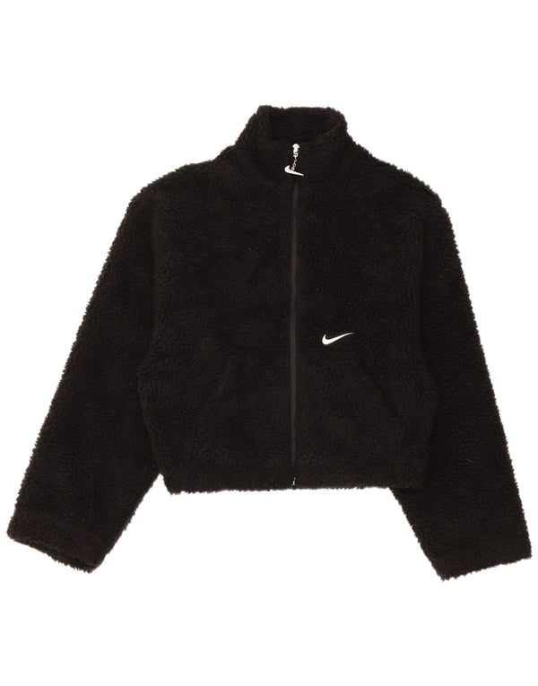 Женская куртка оверсайз из флиса с графическим рисунком Nike UK 6 XS, черный полиэстер