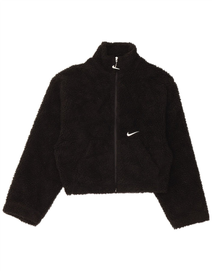 Женская куртка оверсайз из флиса с графическим рисунком Nike UK 6 XS, черный полиэстер