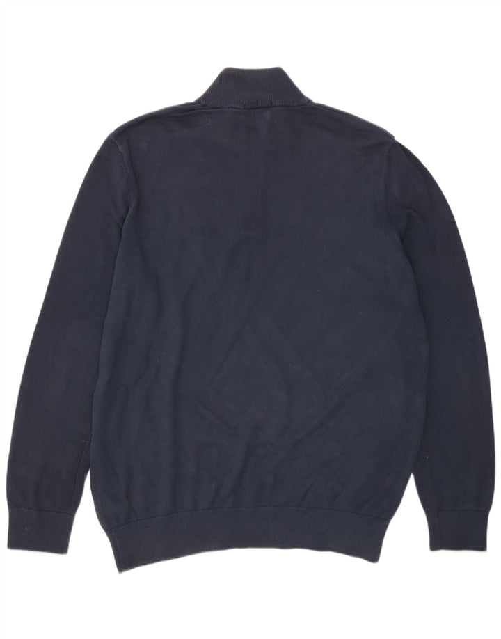 Мужской джемпер с воротником на молнии TIMBERLAND, большой темно-синий хлопковый свитер