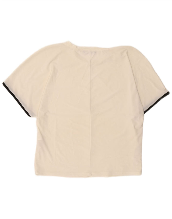 Женская футболка Zara Top UK 14 Medium Off White из полиэстера