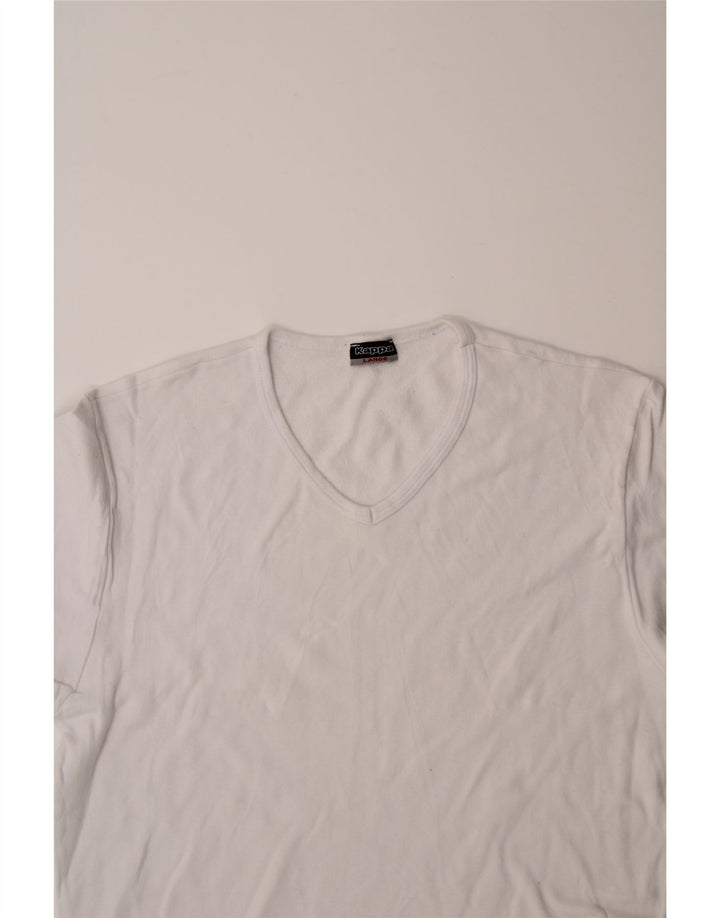 KAPPA Womens T-Shirt Top UK 16 Large White Vintage Kappa and Second-Hand Kappa from Messina Hembry 
