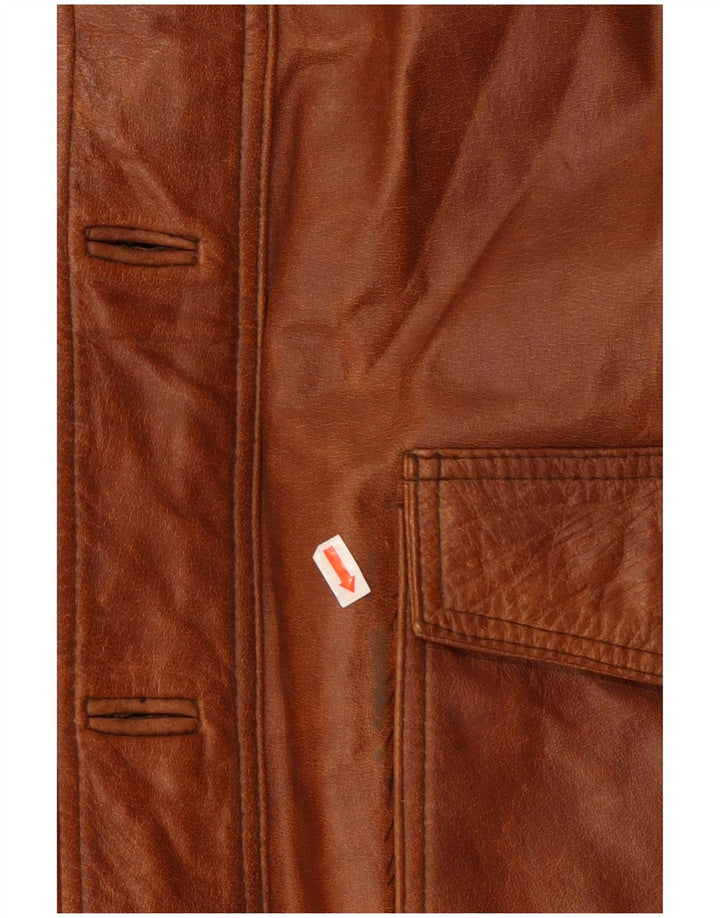 UNION RIVER Мужская кожаная куртка UK 42 XL Коричневая кожа