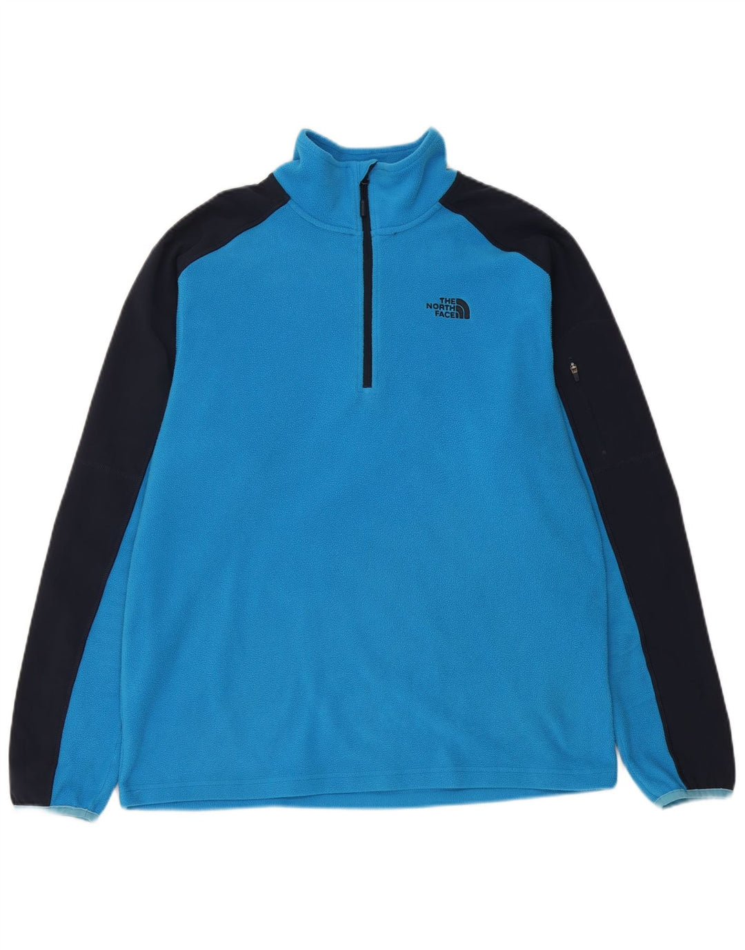 THE NORTH FACE Мужской флисовый джемпер с воротником на молнии, средний синий, цветные блоки