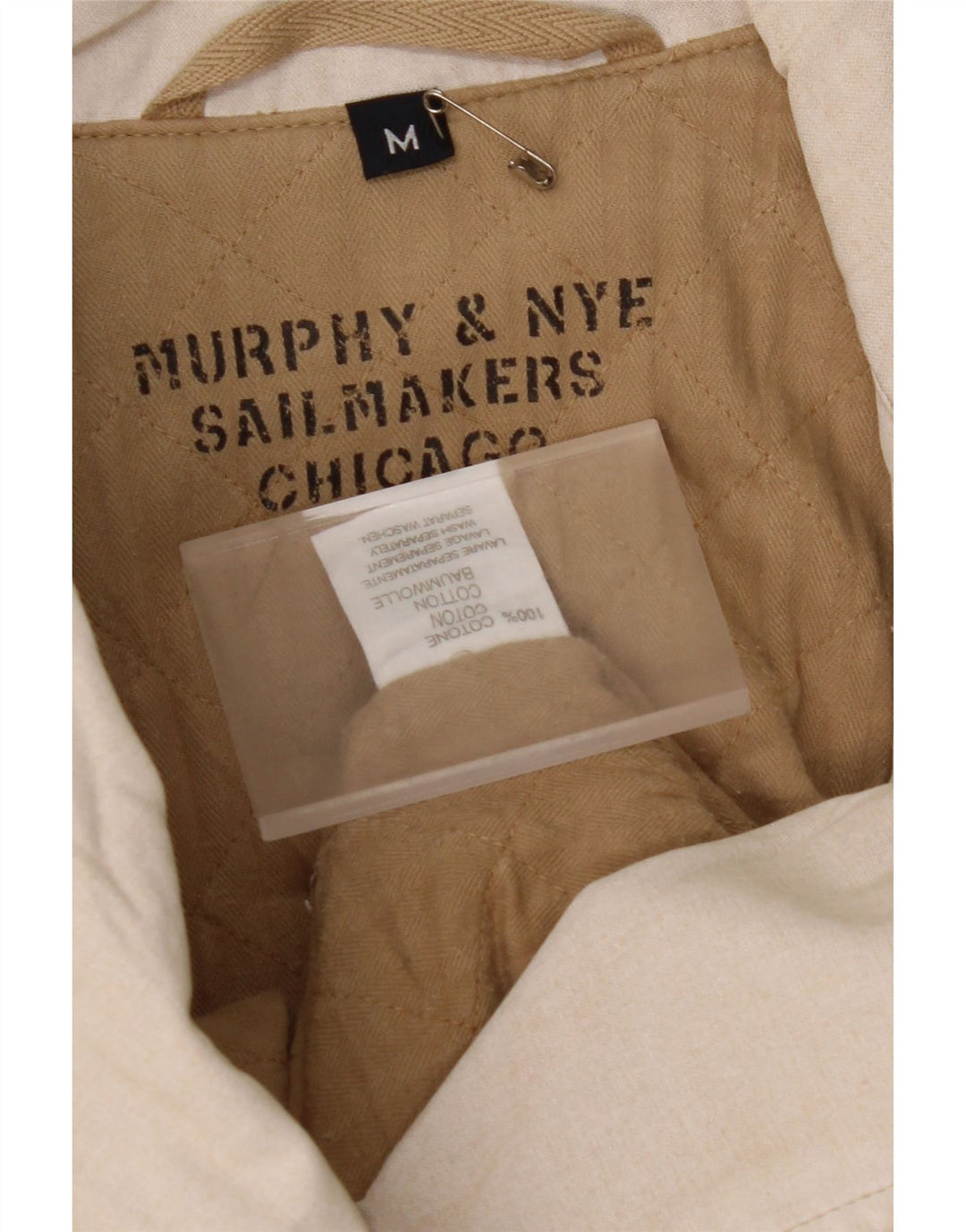 Женское двубортное пальто MURPHY & NYE UK 14, средний бежевый хлопок