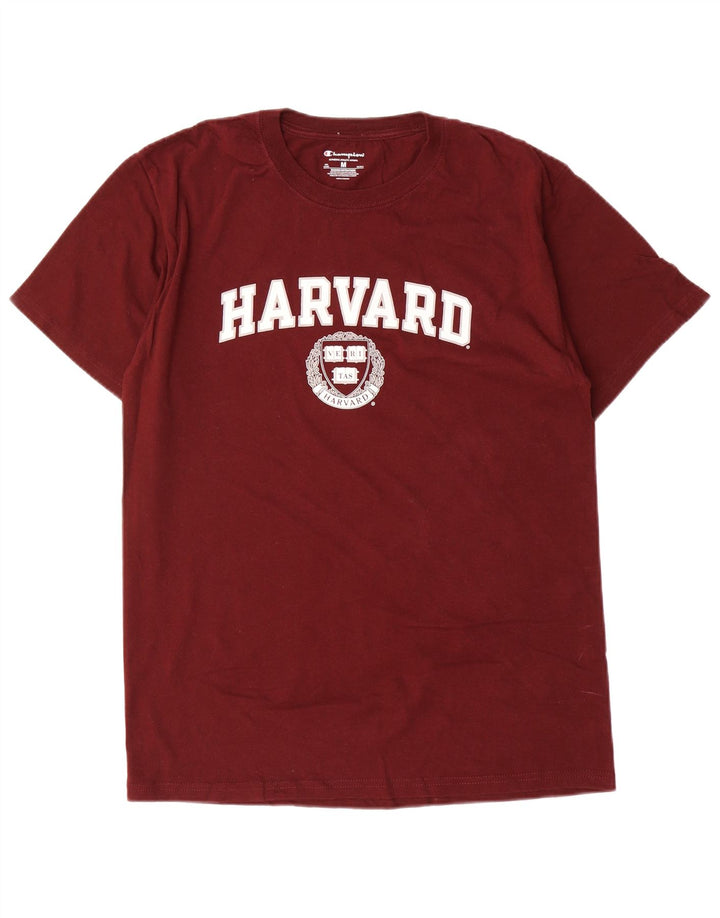 Мужская футболка Champion Harvard Regular с рисунком, топ среднего размера, темно-бордовый, хлопок
