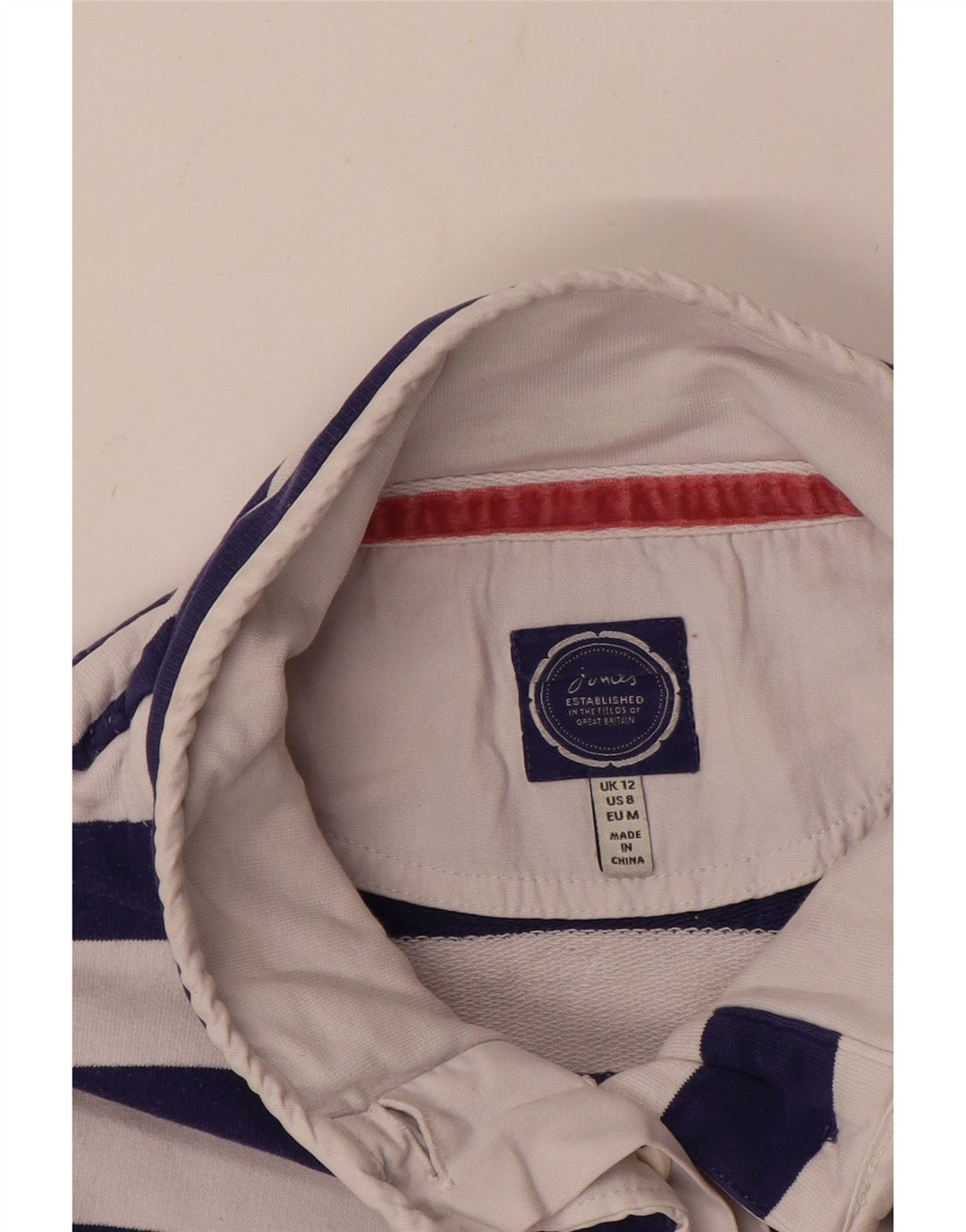 Женский свитер JOULES с воротником на пуговицах UK 12, средний красный в полоску