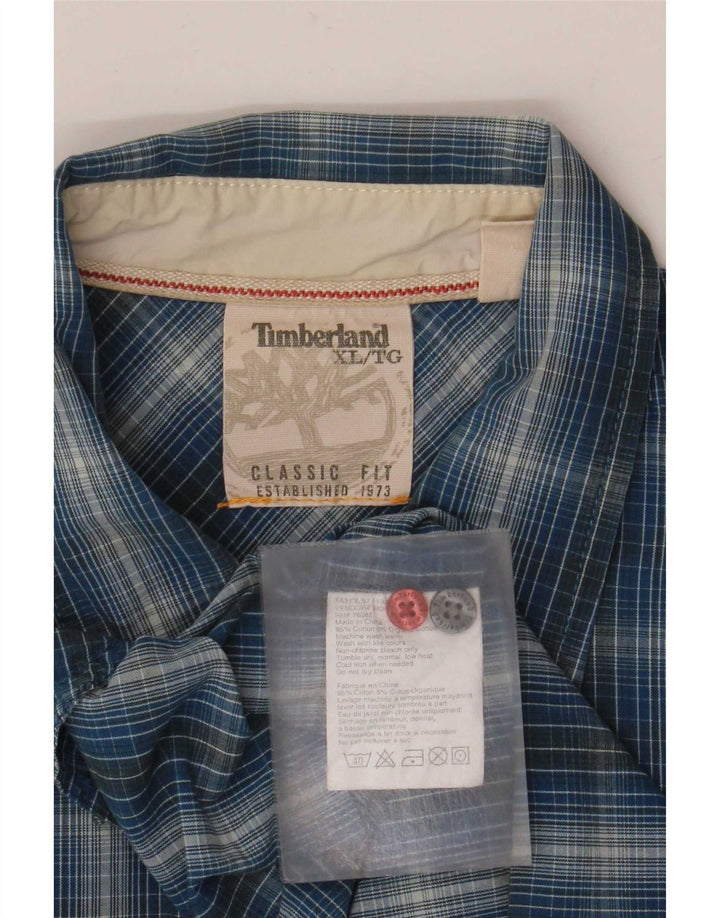 Мужская рубашка классического кроя Timberland XL, синяя клетка, хлопок