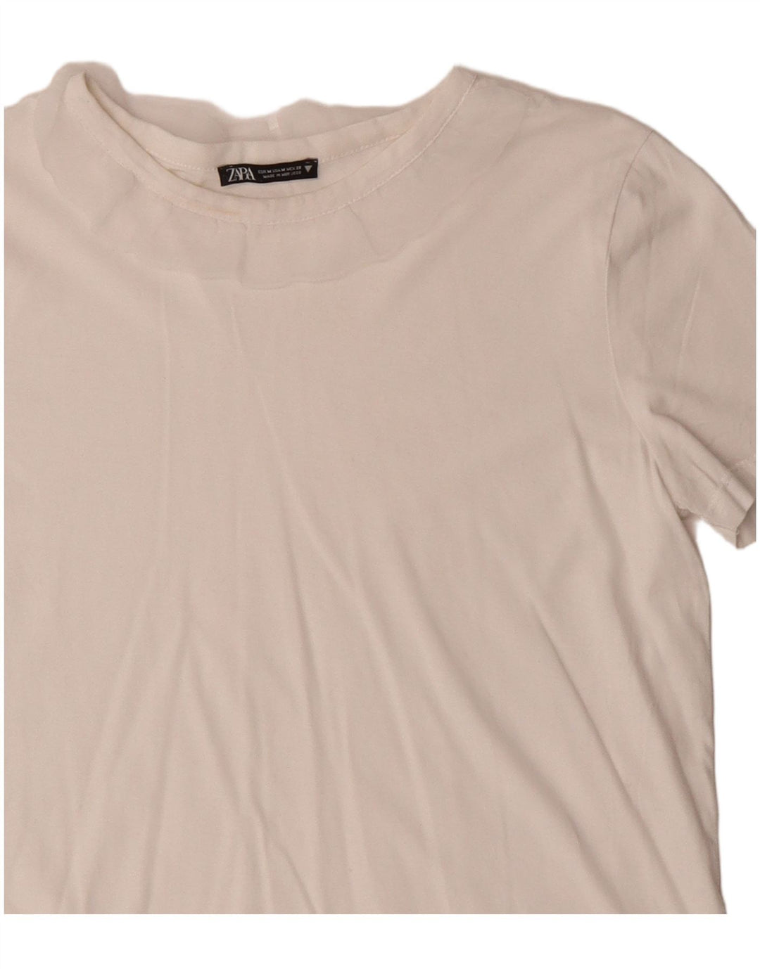 Женская укороченная футболка Zara UK 12, средний белый