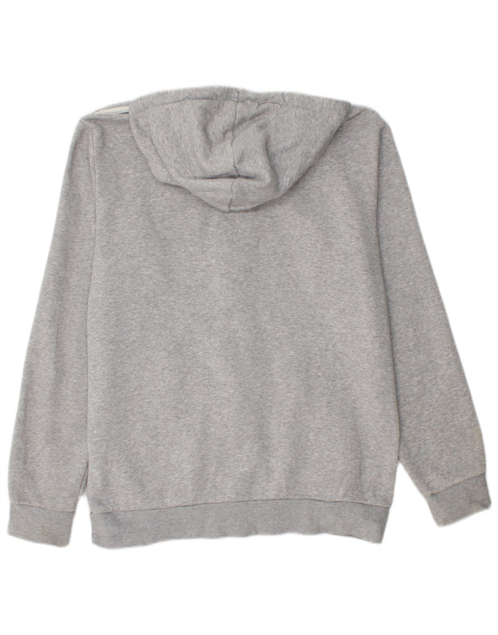 ADIDAS Mens Zip Hoodie Sweater Small Grey Cotton