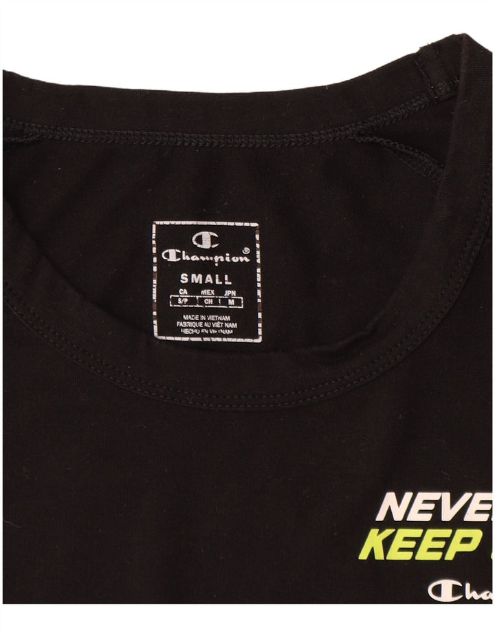 Мужская футболка с рисунком Champion, маленькая черная