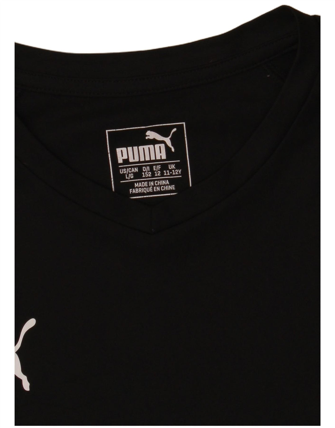 Футболка Puma для мальчиков, топ 11-12 лет, черный полиэстер