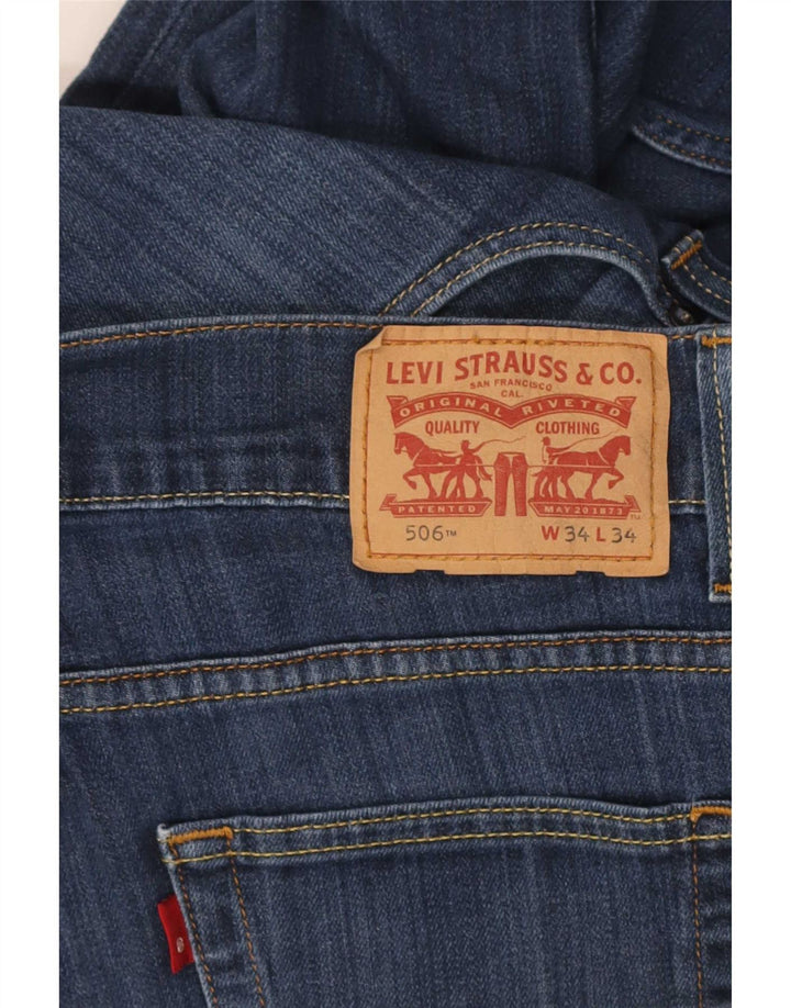 Мужские прямые джинсы Levi's 506 W34 L34 синие, хлопок