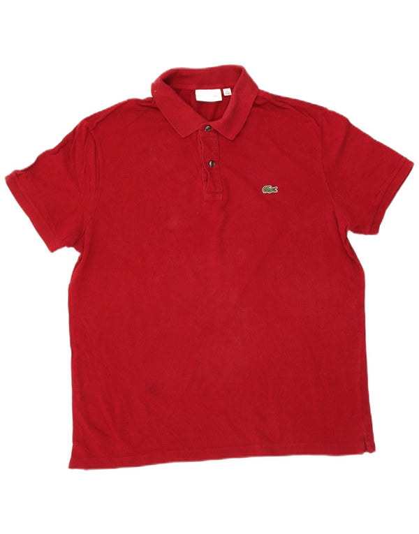 Мужская рубашка поло Lacoste Slim Fit, размер 6 XL, бордовый хлопок
