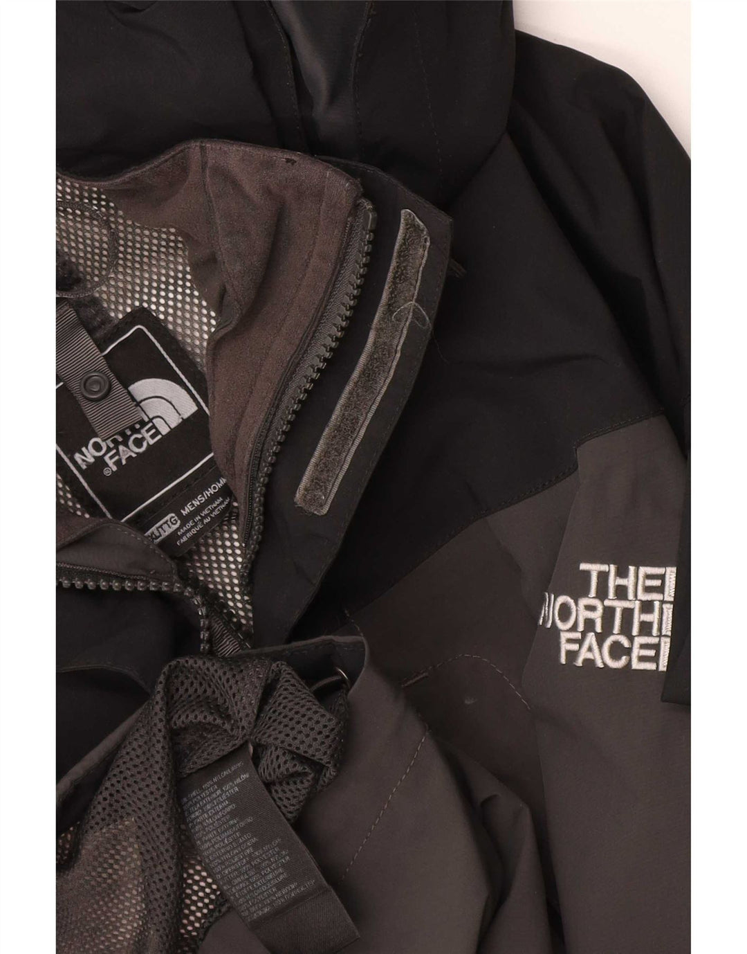 Мужская дождевик с капюшоном The North Face UK 44 2XL Серый полиэстер с цветными блоками