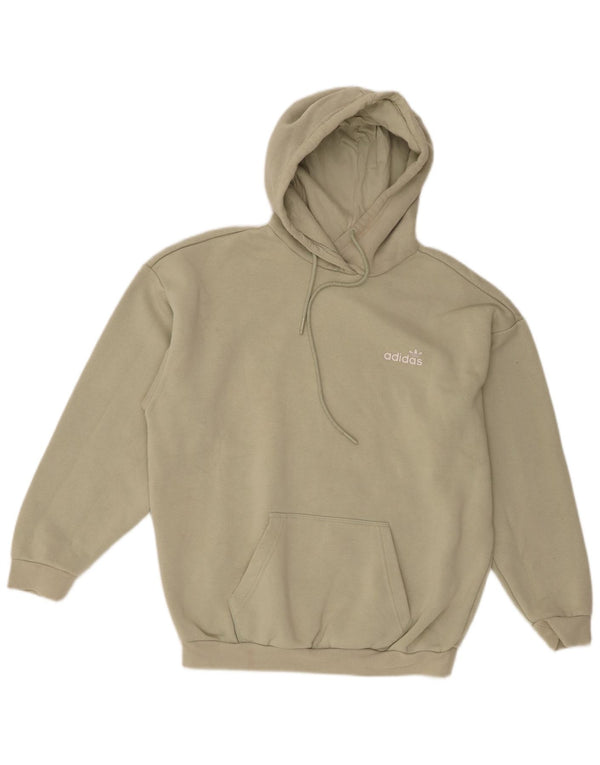 Женский джемпер с капюшоном Adidas Oversized с рисунком UK 10, маленький, цвет хаки, хлопок