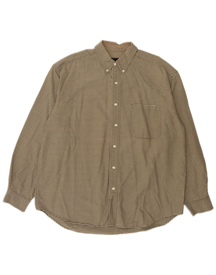 Мужская рубашка Eddie Bauer XL, коричневая клетка, хлопок