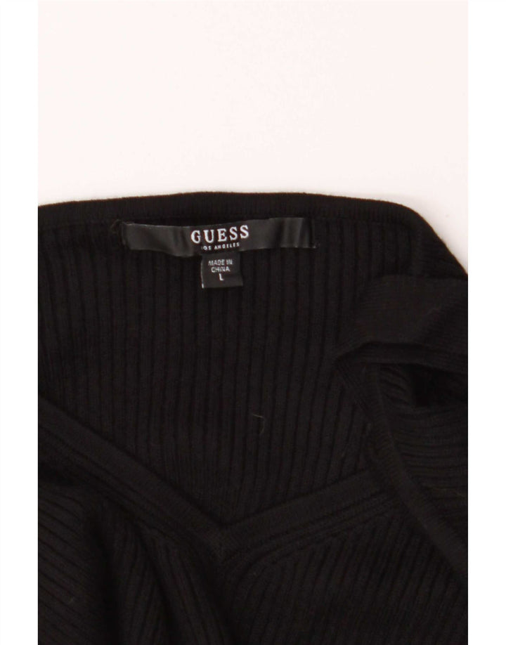 Женский топ с открытыми плечами Guess UK 12, средний черный вискоза