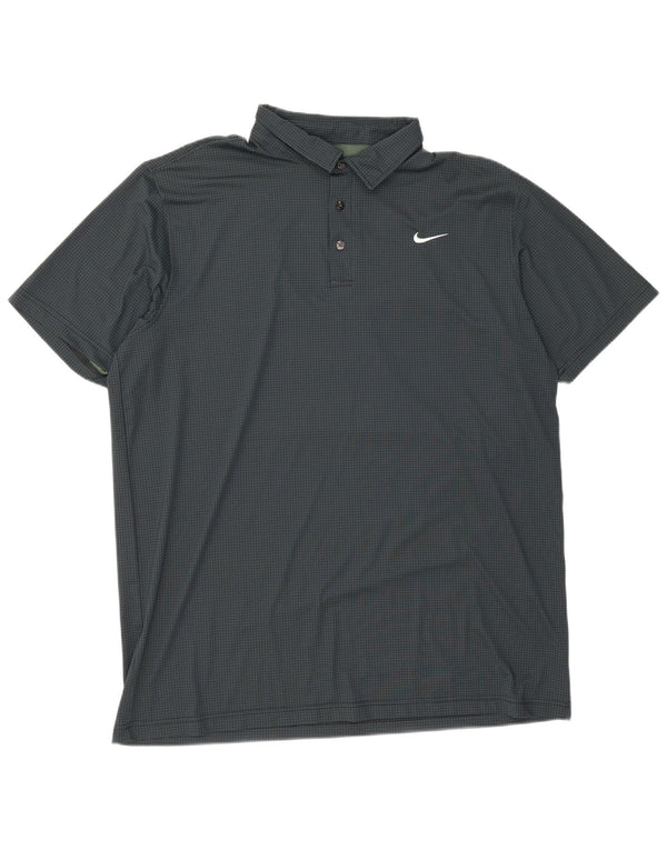 Мужская рубашка-поло Nike Dri Fit 4XL, полиэстер, зеленый пятнистый цвет
