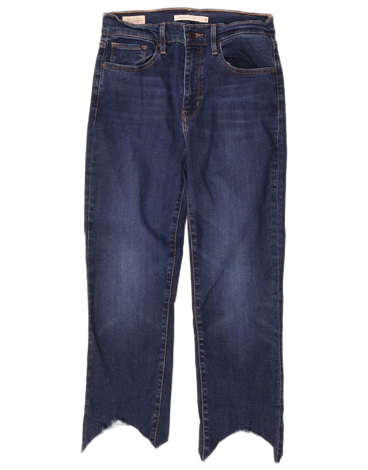 Женские укороченные прямые джинсы Levi's 724 с высокой посадкой W28 L23 синие