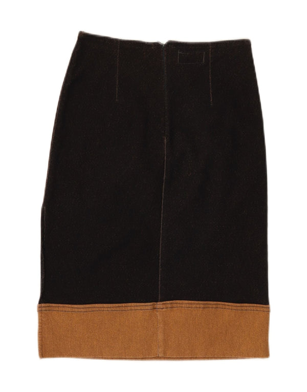 VINTAGE Womens Straight Skirt W24 XS  Black Colourblock