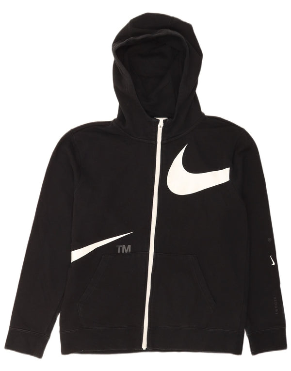 Свитер с капюшоном и молнией с графическим рисунком Nike для мальчиков 13–14 лет, размер XL, черный с цветными блоками