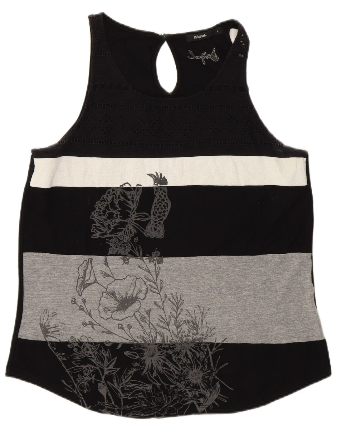 Женский жилет с рисунком DESIGUAL UK 14, большой черный в полоску