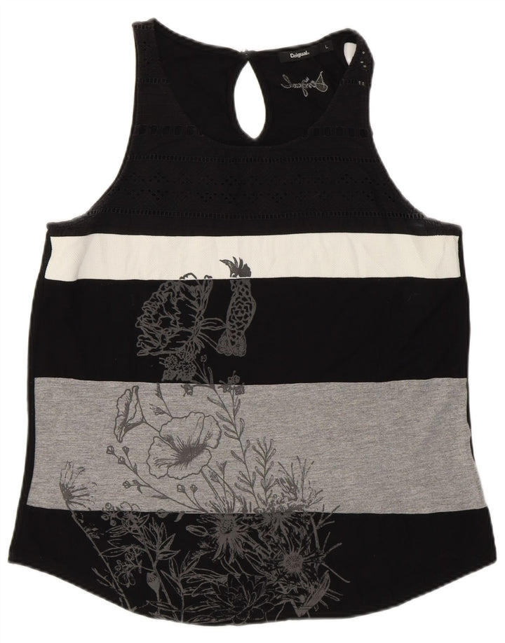 Женский жилет с рисунком DESIGUAL UK 14, большой черный в полоску