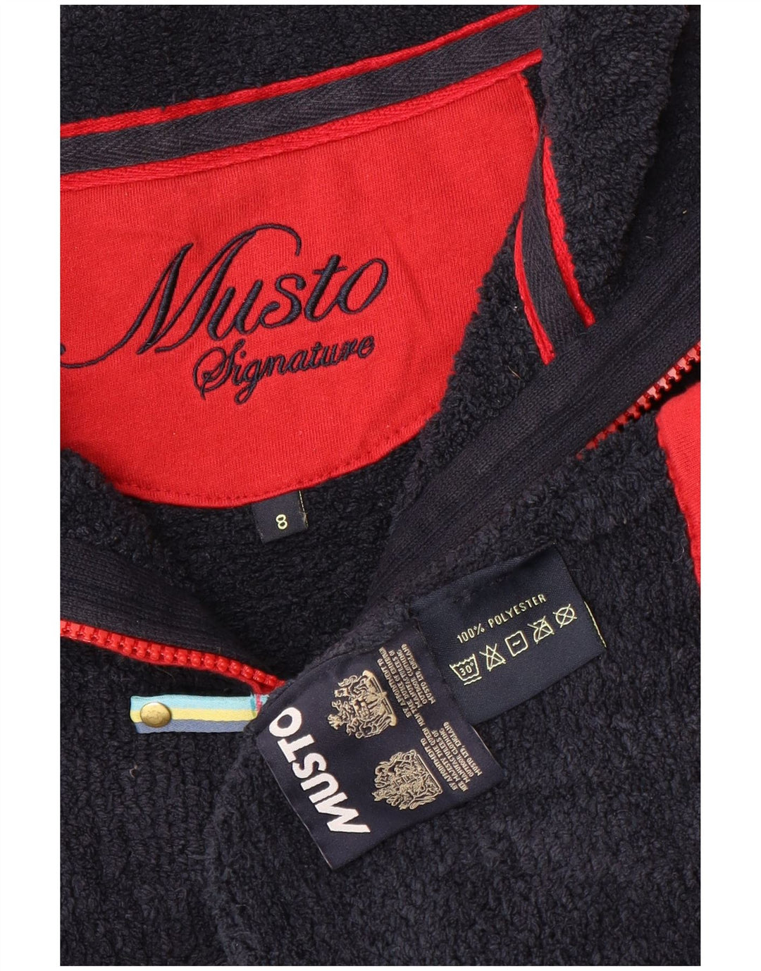 Женский флисовый джемпер Musto с воротником на молнии, размер UK 8, маленький, темно-синий, полиэстер