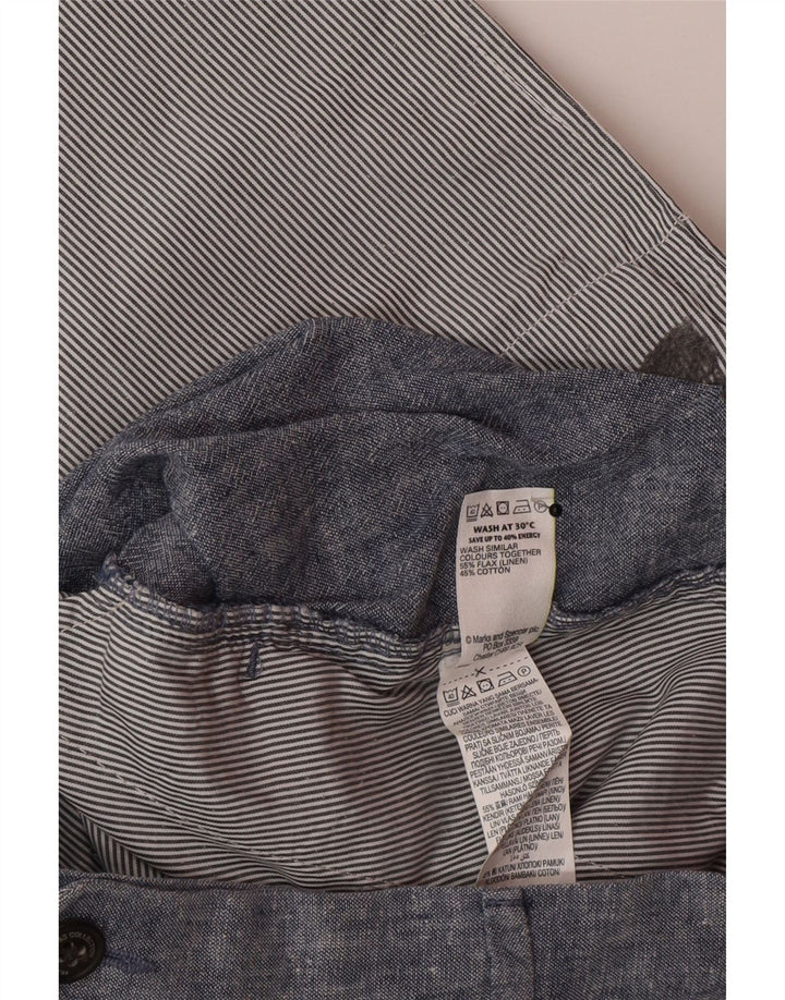 Мужские шорты чинос Marks & Spencer W34, большие, синие, льняные