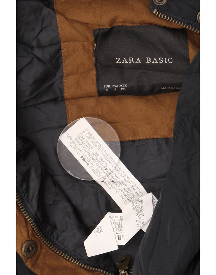 Женский жилет ZARA UK 10, маленький размер, темно-синий, полиэстер с цветными блоками