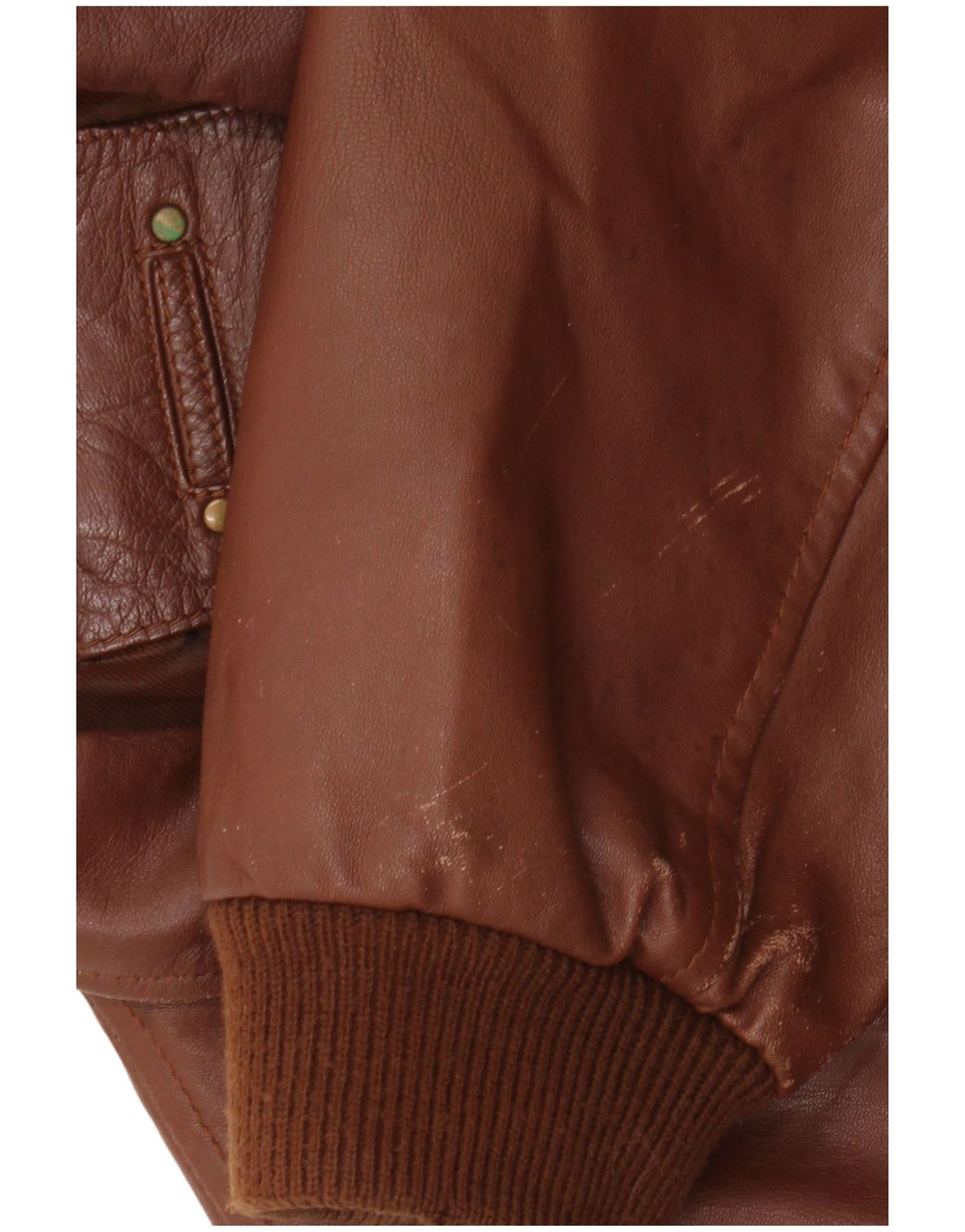 Мужская кожаная куртка-бомбер AUTHENTIC UK 42 XL, коричневая кожа