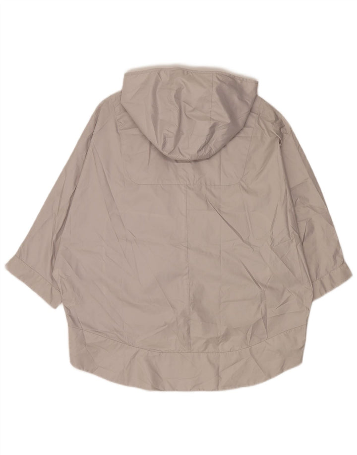 Женская дождевик оверсайз с капюшоном и рукавами 3/4 Zara UK 14, средний серый цвет
