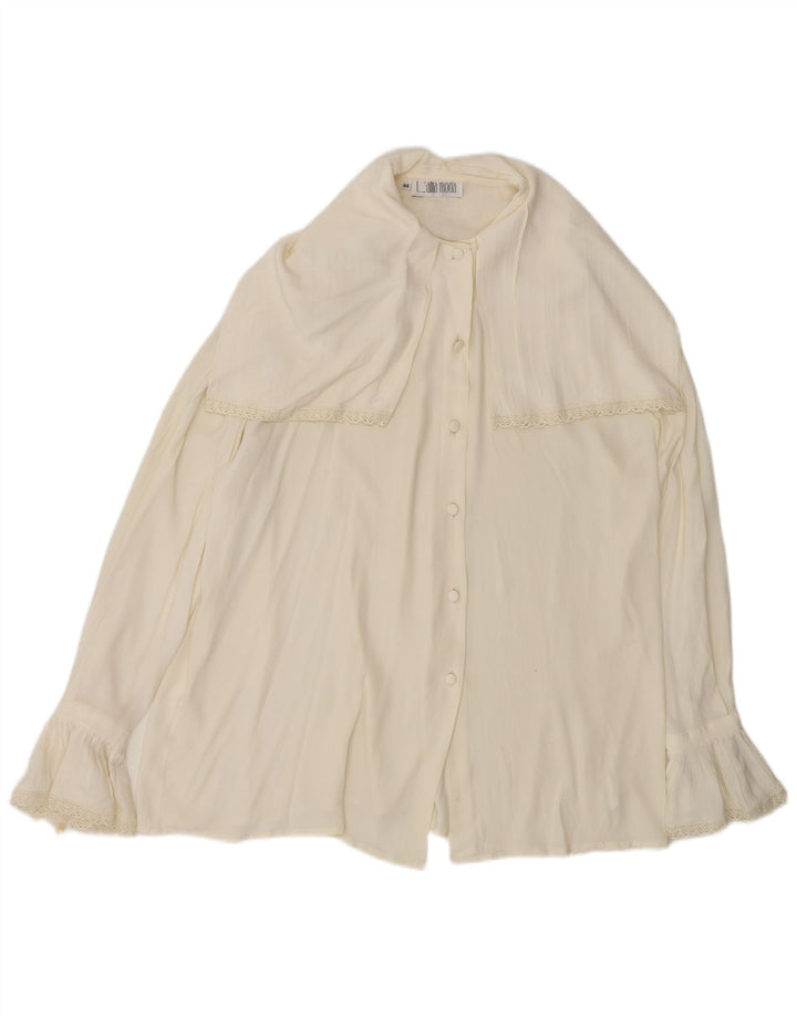 L'altra Moda Женская блузка-рубашка оверсайз IT 44 Medium Off White Acetate