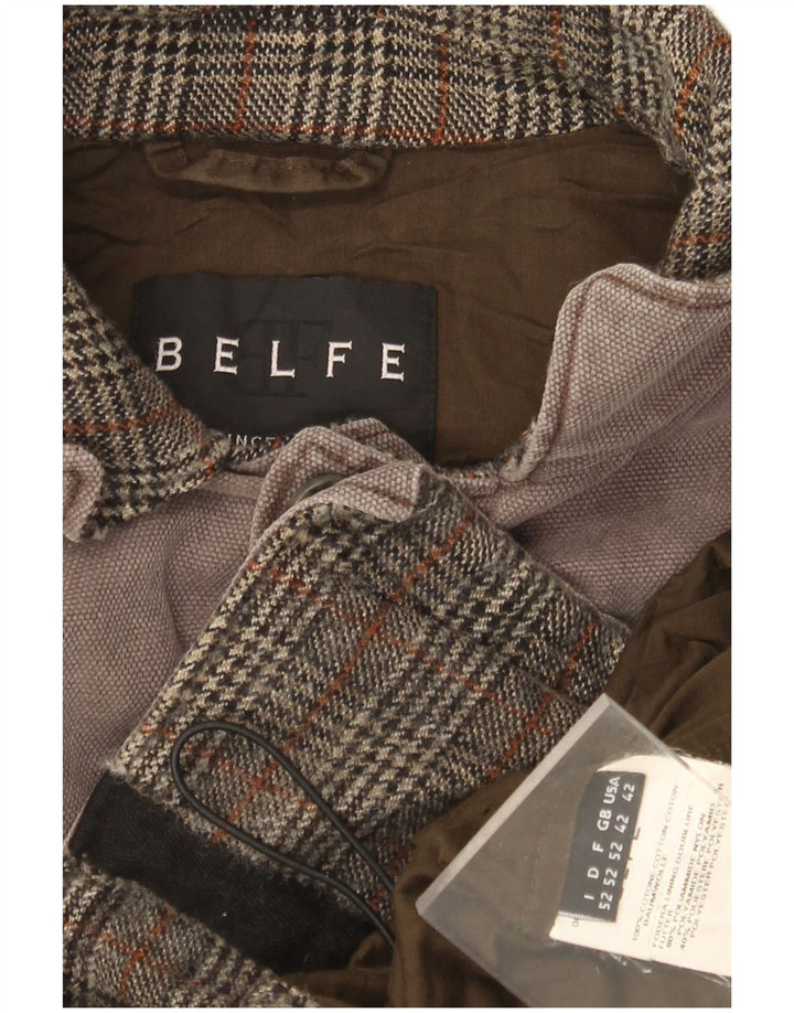 BELFE Мужская куртка в стиле милитари IT 42 XL Серый хлопок