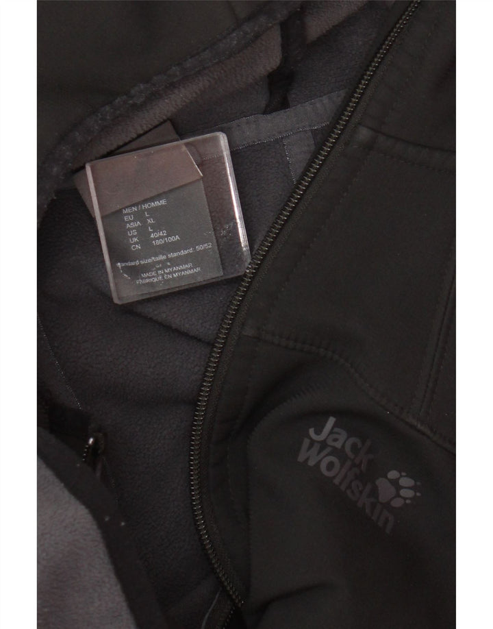 Мужская ветровка Jack Wolfskin с капюшоном, Великобритания, 40/42, большой черный полиэстер